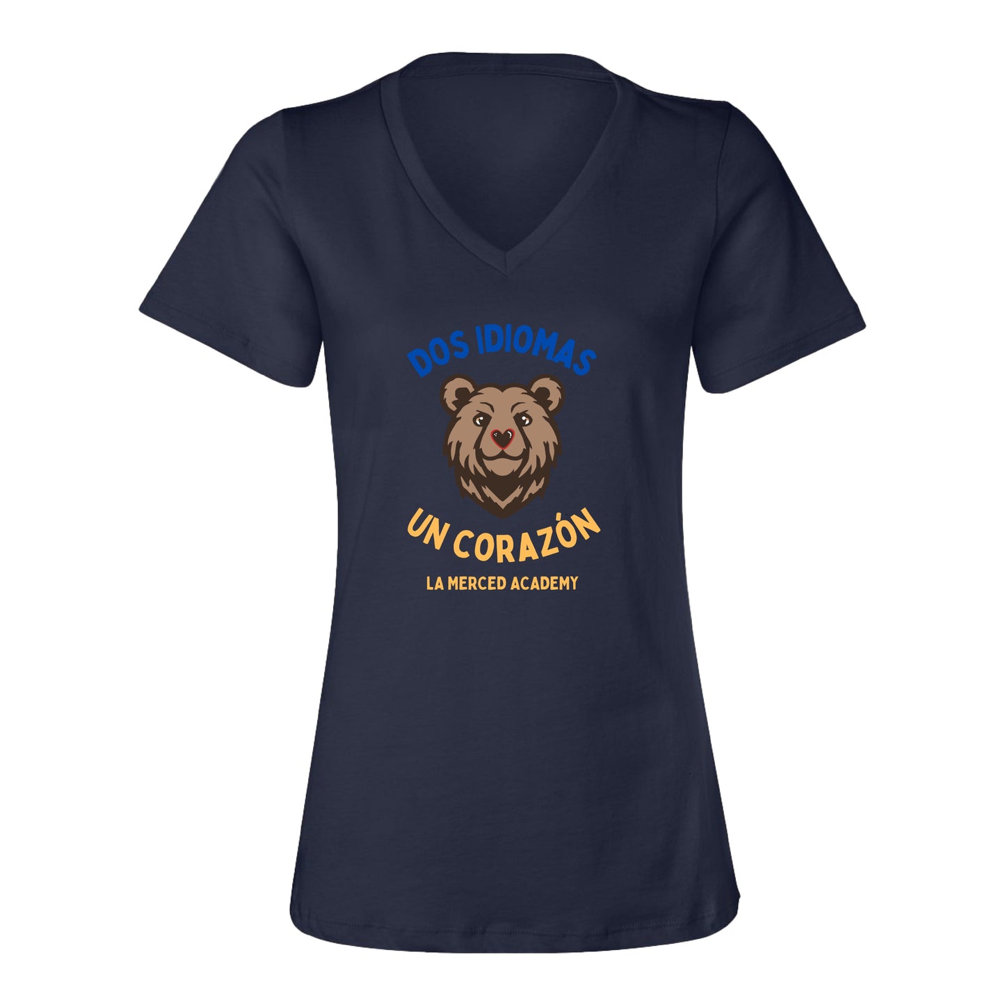 LMA DOS IDIOMAS UN CORAZON (Women's V-Neck)