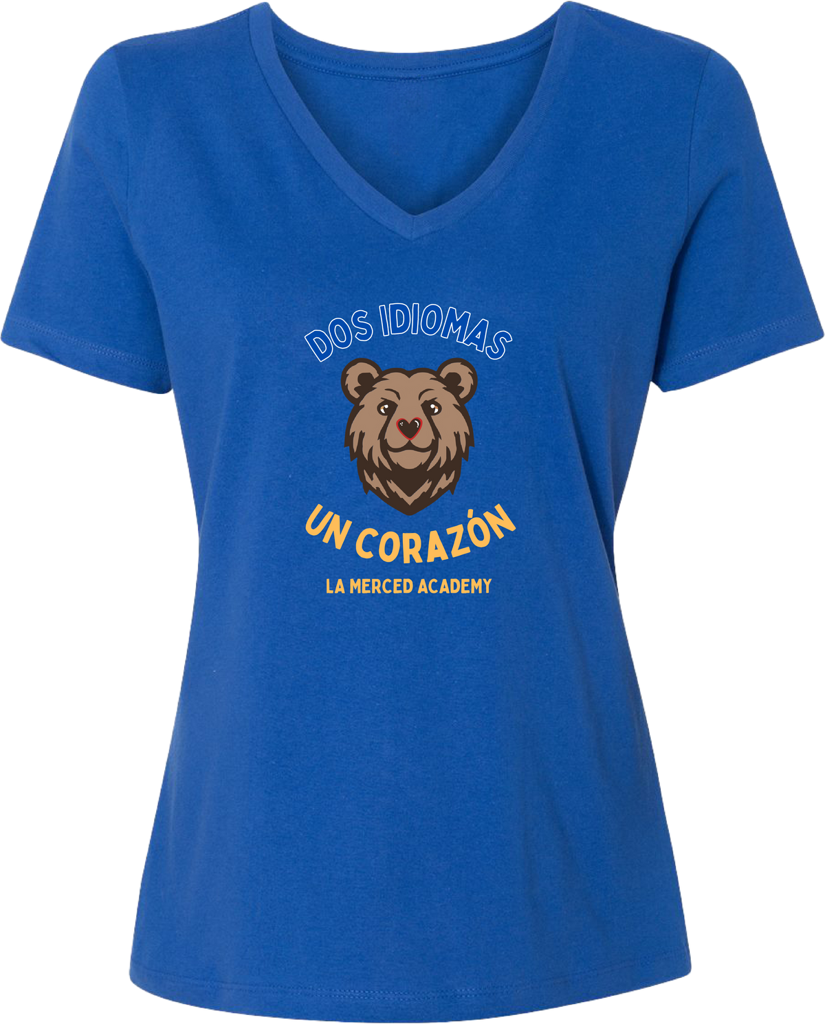 LMA DOS IDIOMAS UN CORAZON (Women's V-Neck)