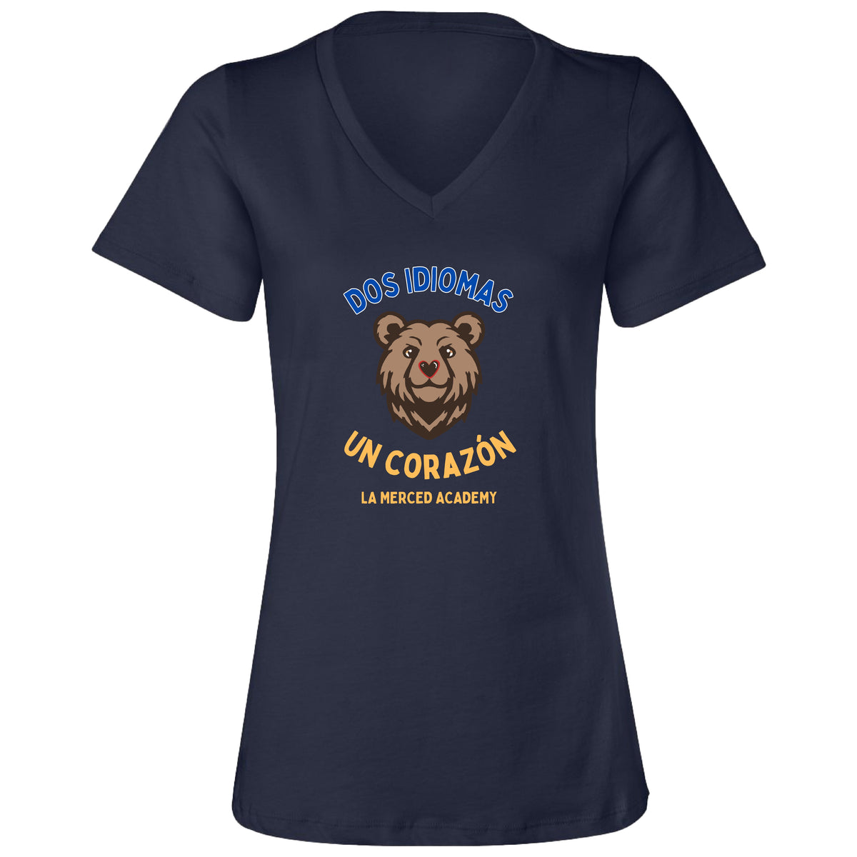 LMA DOS IDIOMAS UN CORAZON (Women's V-Neck)