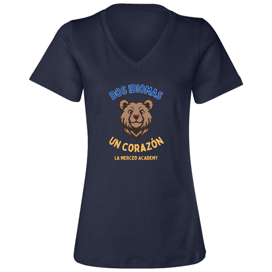 LMA DOS IDIOMAS UN CORAZON (Women's V-Neck)